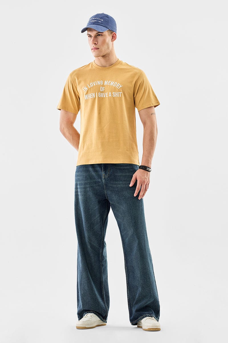 Men's Light Blue Wide-Leg Denim Jeans